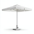 Ombrellone da giardino quadrato in alluminio e poliestere bianco con mantovana 250x250 cm