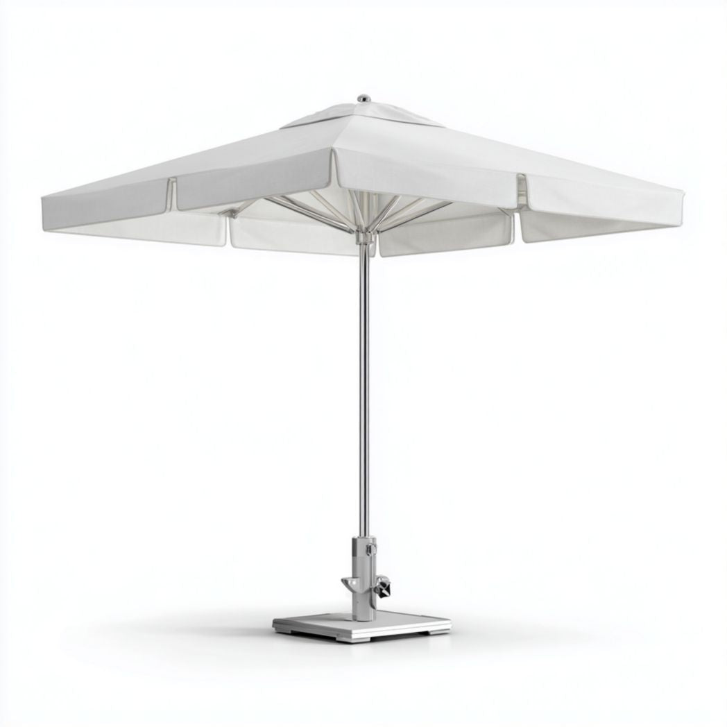 Ombrellone da giardino quadrato in alluminio e poliestere bianco con mantovana 250x250 cm